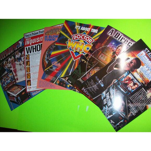 Lot Of (6) Original NOS Pinball FLYERS Doctor Who Dirty Harry Hurricane Set #33 - Picture 2 of 5